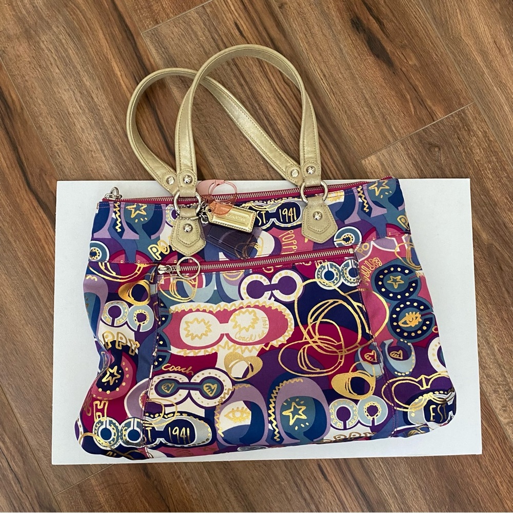 Vintage Colorful Coach Shoulder Bag